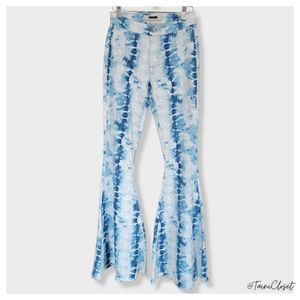 25 x 34 Rock & Roll Denim Bargain Bell Pull On Flare Tie Dye